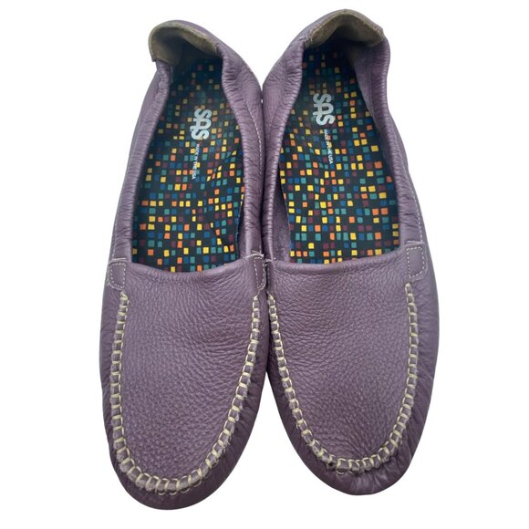 SAS Sunny Slip On Loafer Purple Pebbled Leather US 11 M Comfort Shoes USA Made - Picture 3 of 15